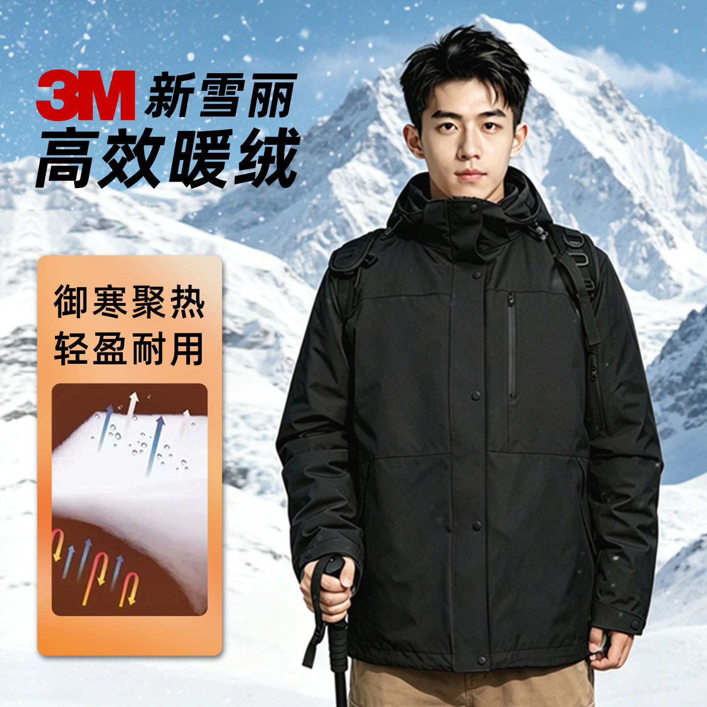 3M新雪丽三合一冲锋衣棉服